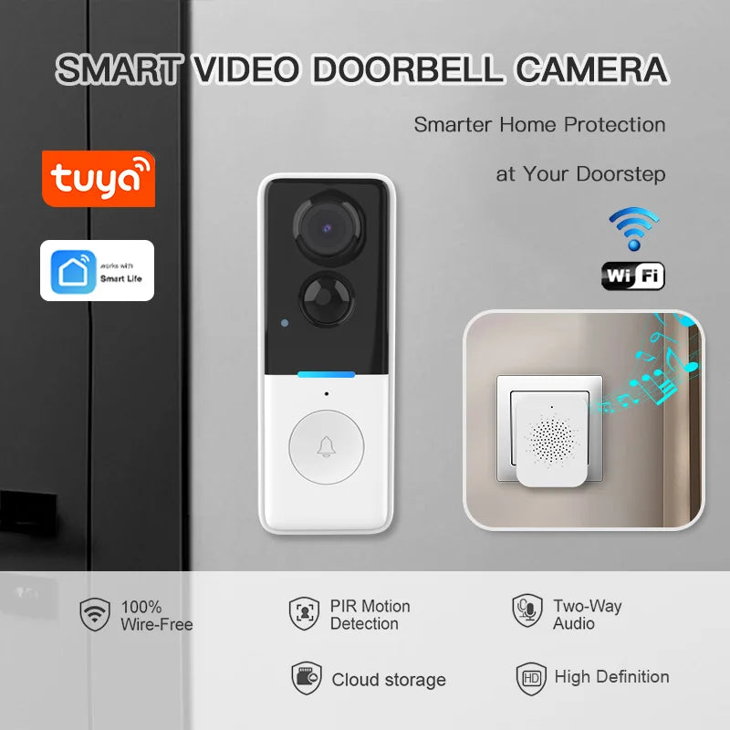 Wireless Smart Video Doorbell with Audio