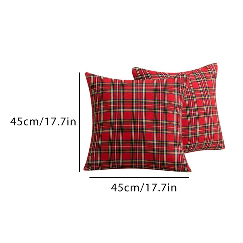 Christmas Tartan Plaid Pillow Cover 45cm