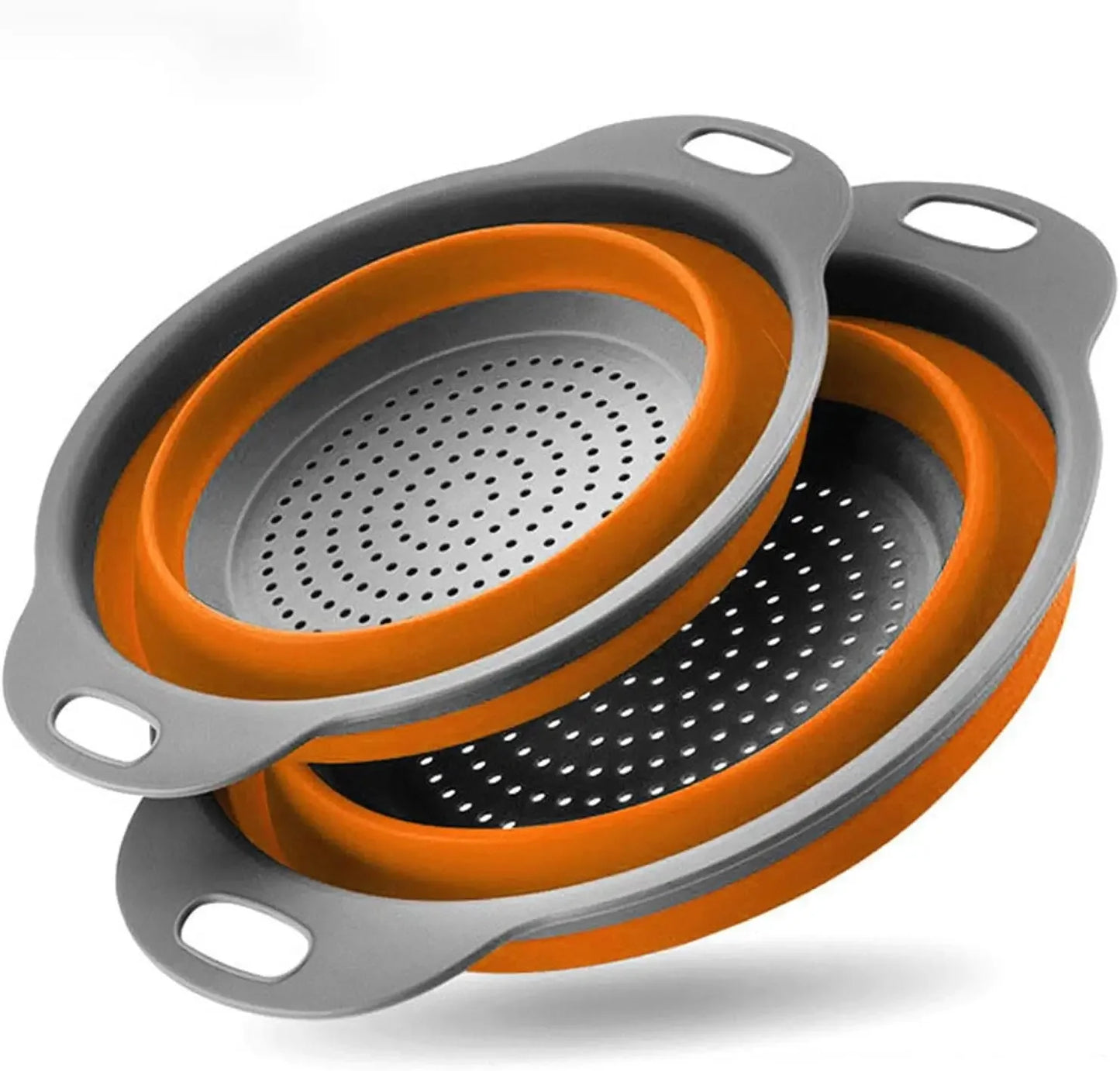 Collapsible Silicone Colander Strainer Set of 2