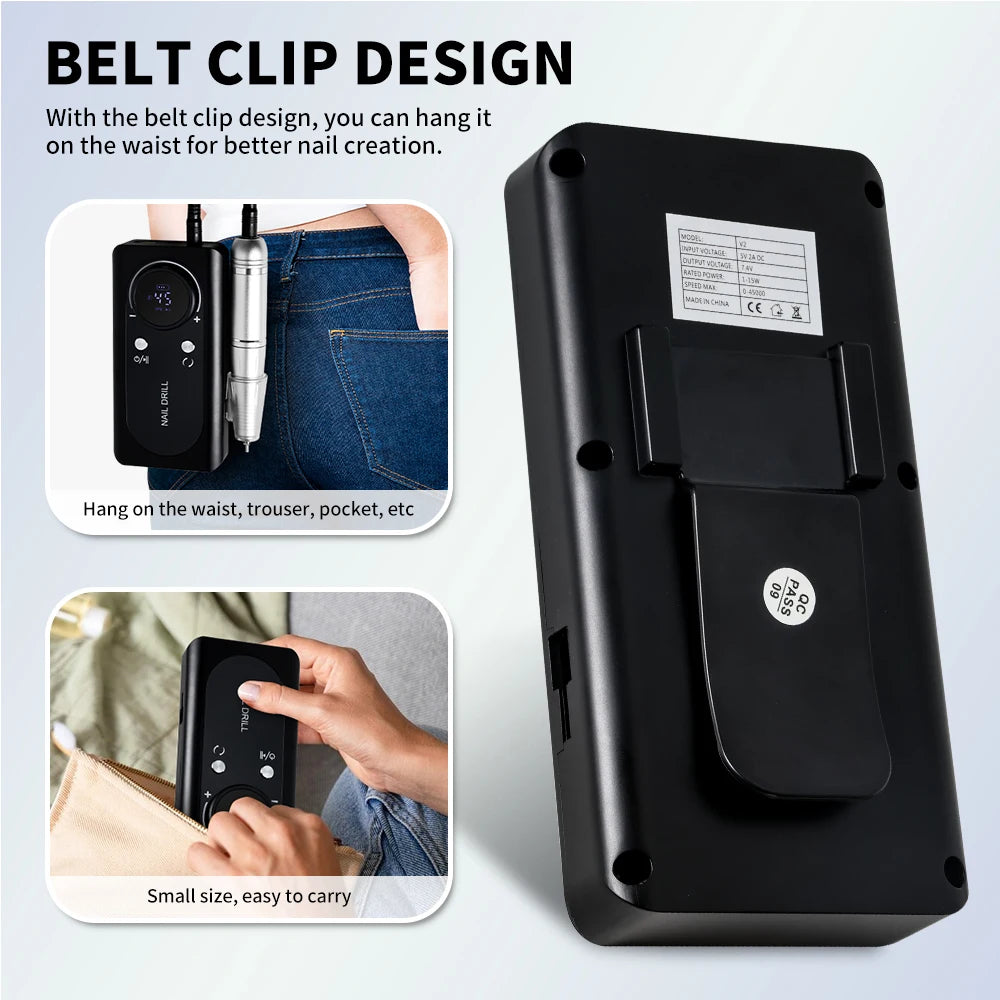 Rechargeable 45000RPM Electric Nail Drill Machine