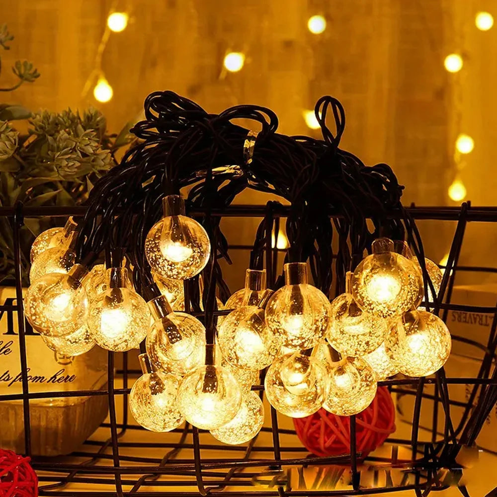 Solar Bubble Ball String Lights Outdoor Decoration