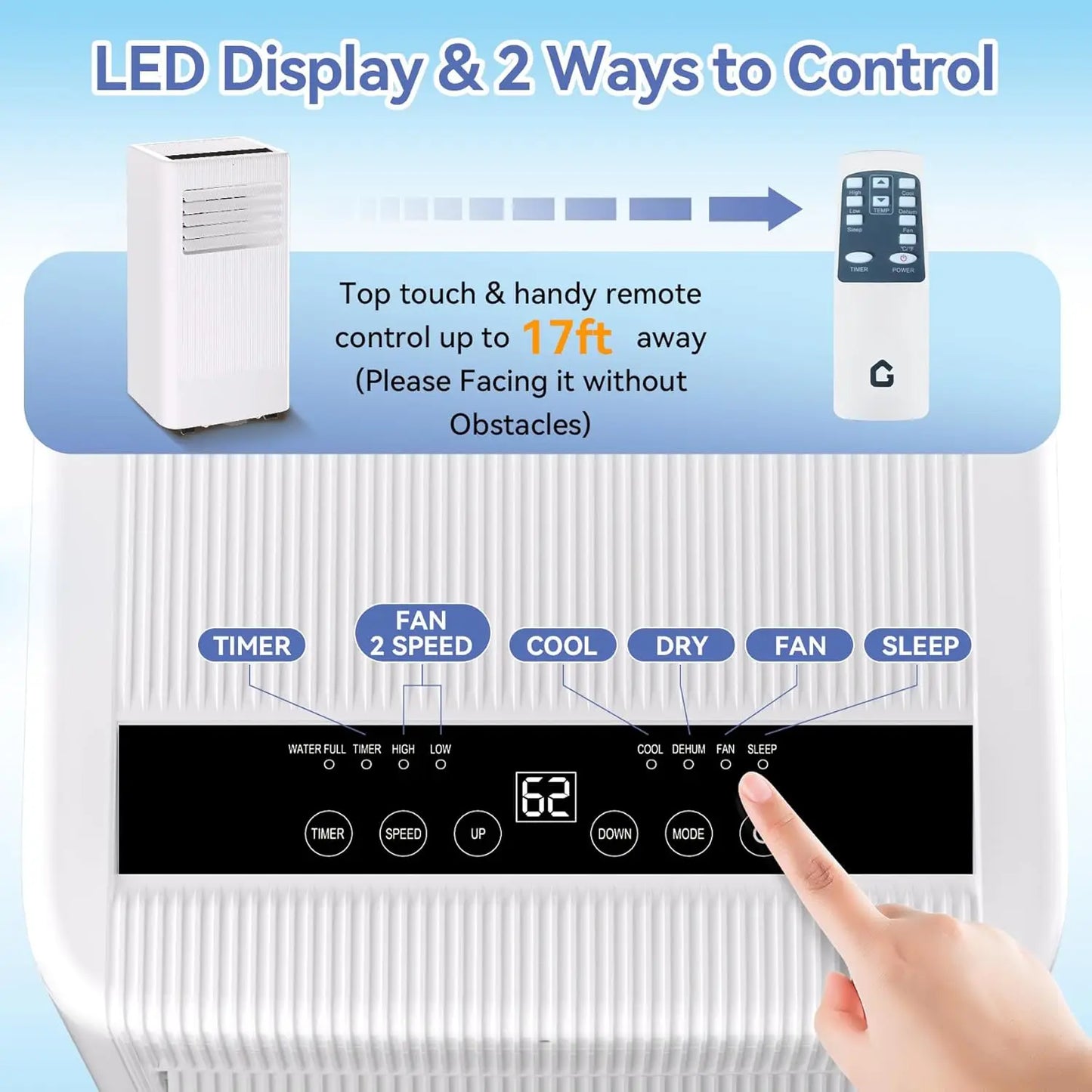 3-in-1 Portable Air Conditioner with Wheels