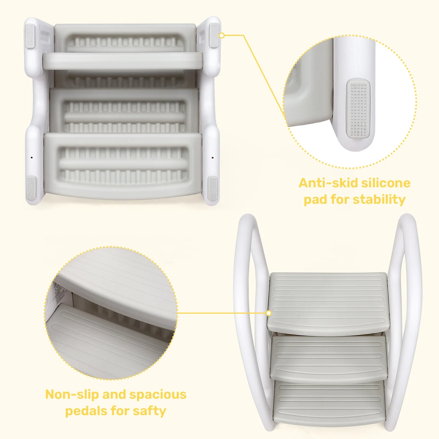 Toddler 3-Step Stool with Handles