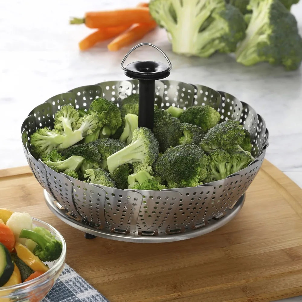 Stainless Steel Foldable Steamer Basket with Handle