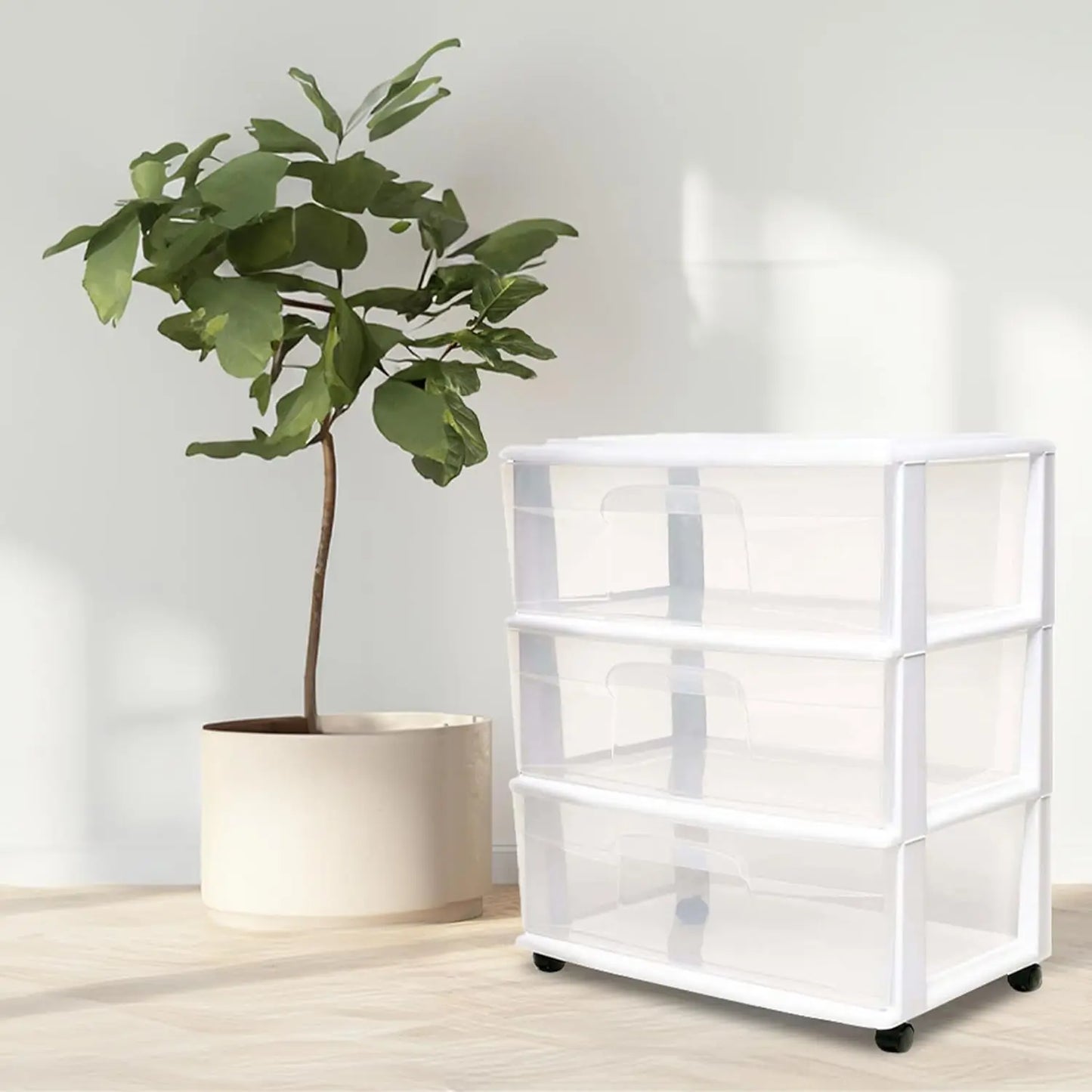 3-Tier Rolling Plastic Drawer Storage Organizer Cart