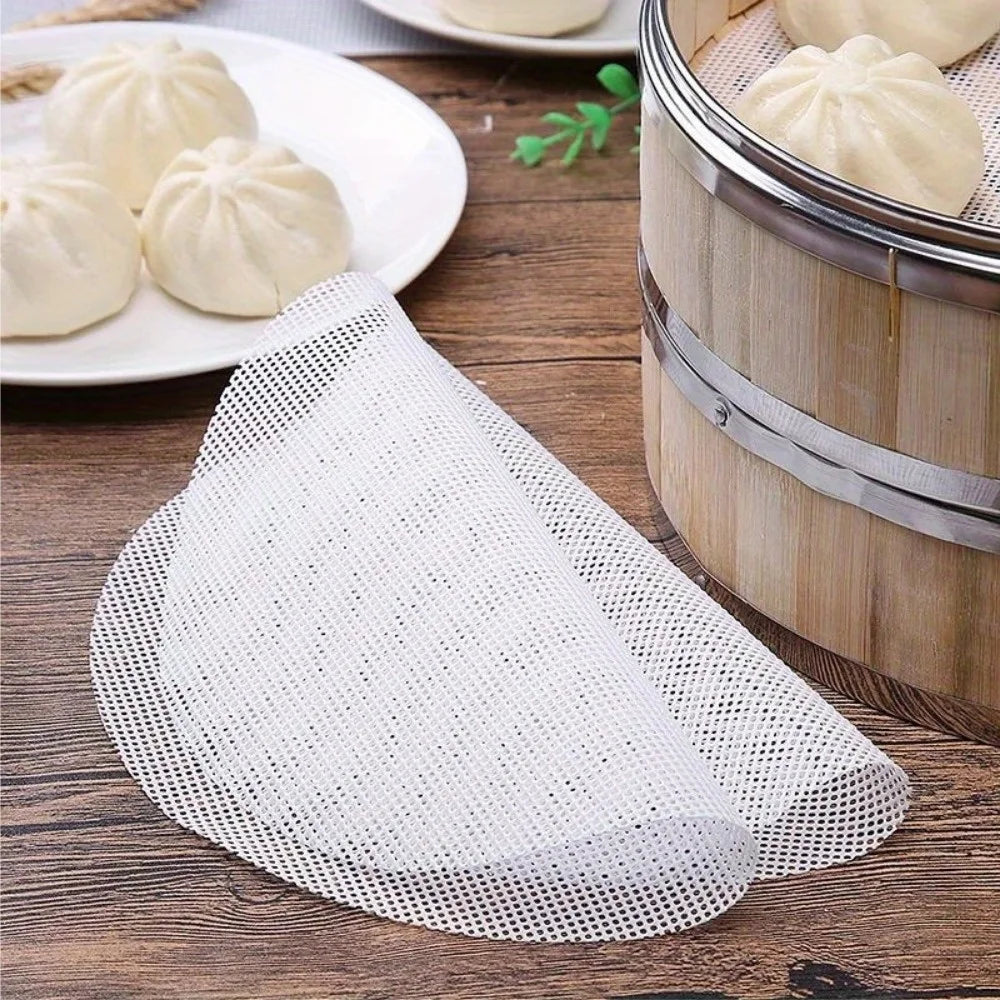 3PCS Reusable Silicone Steamer Liners – Non-Stick Round Steaming Mats for Bamboo Steamers, Heat-Resistant Kitchen Cooking Accessories