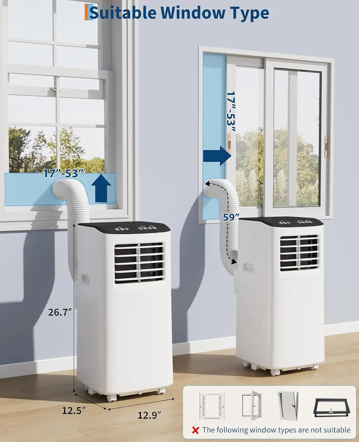 8000 BTU Portable Air Conditioner with Dehumidifier