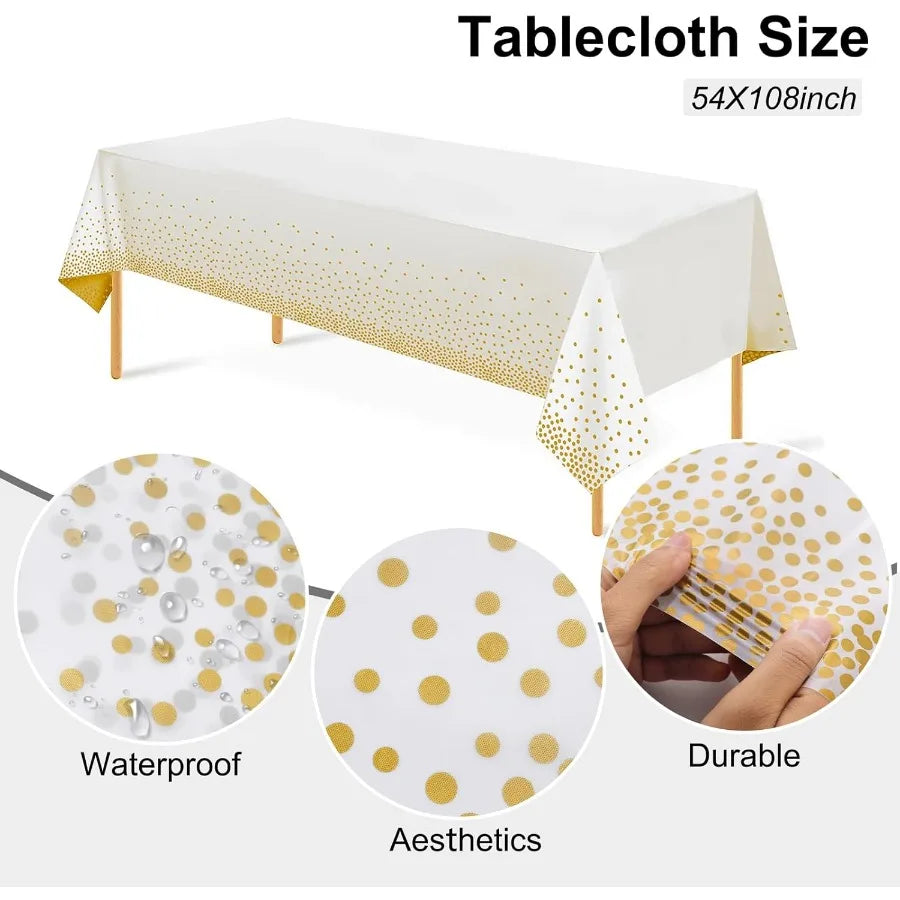 Gold Disposable Dinnerware Set for Elegant Parties