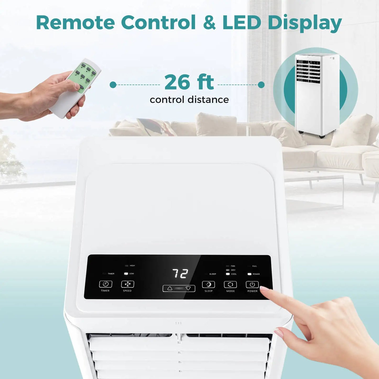 8,000 BTU Portable AC with Dehumidifier