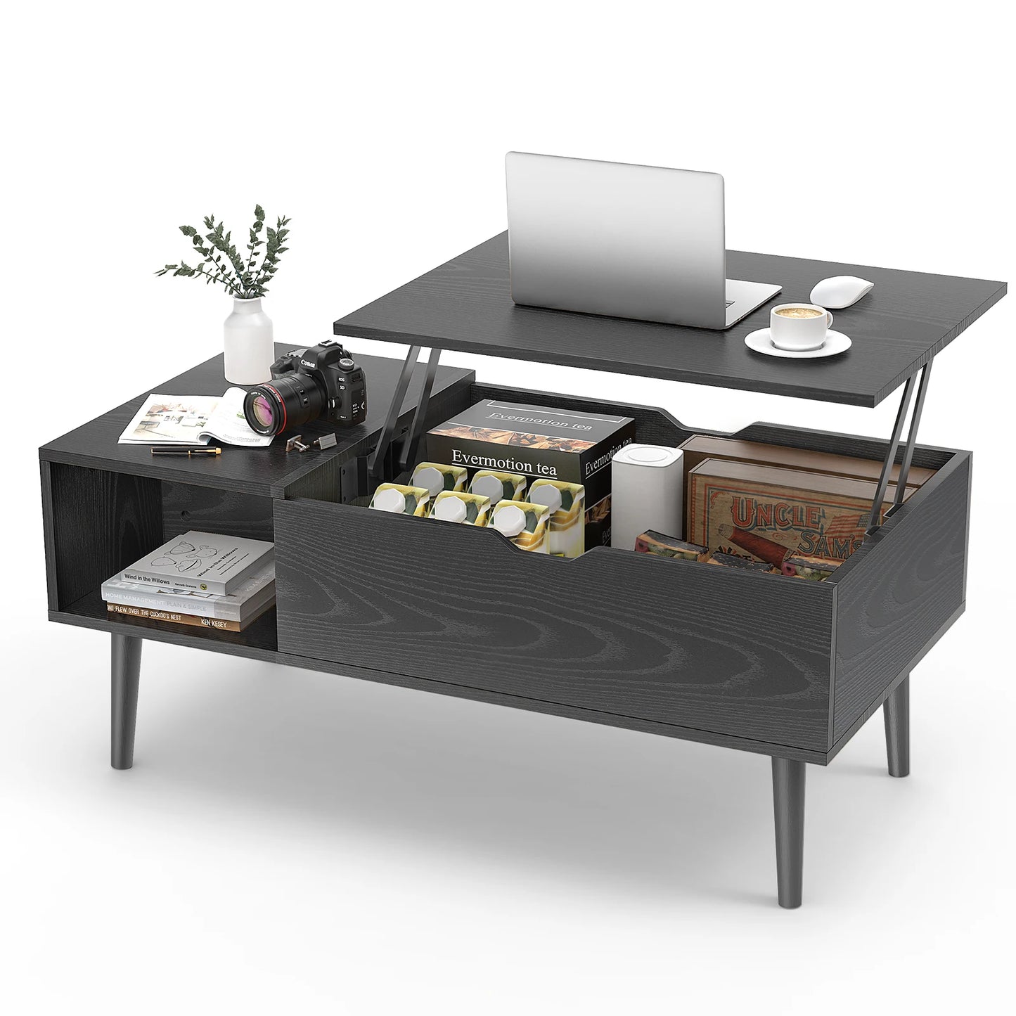 Lift Top Coffee Table Adjustable Storage Desk
