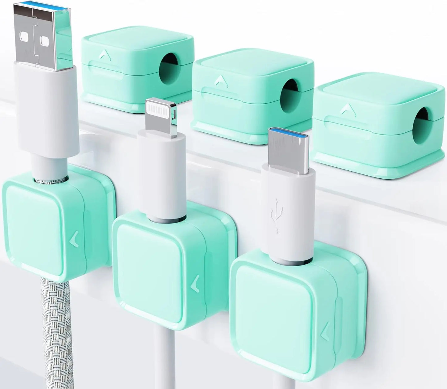 Magnetic Desk Cable Management Clips 8-Pack