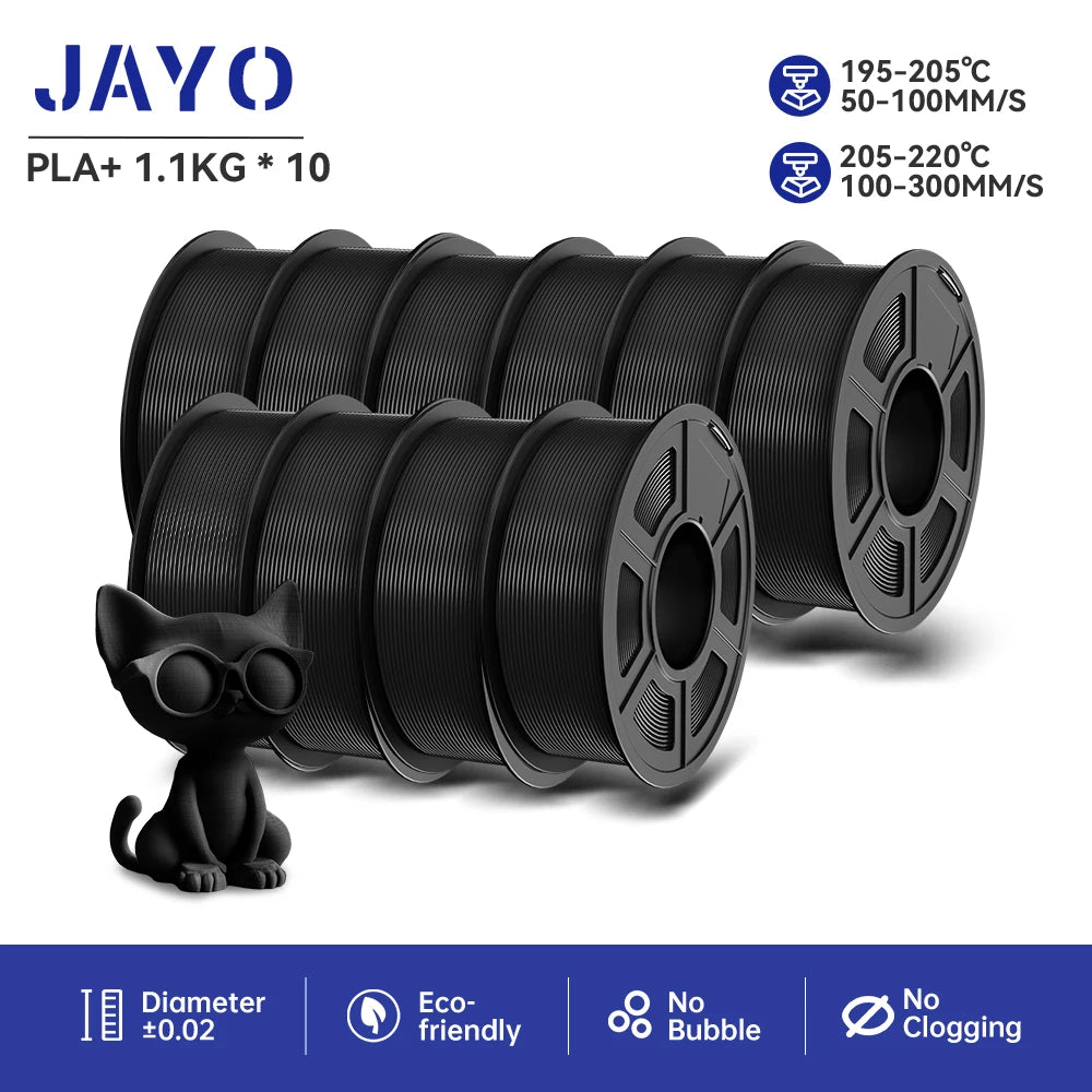 10 Rolls Black Smooth 3D Printer Filament