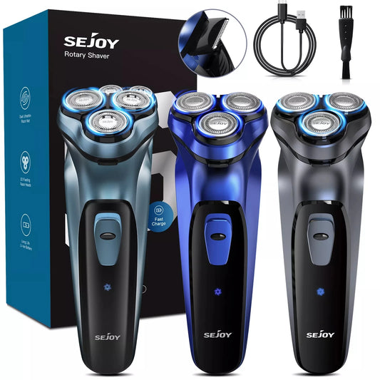 Sejoy Rechargeable Rotary Electric Razor for Men