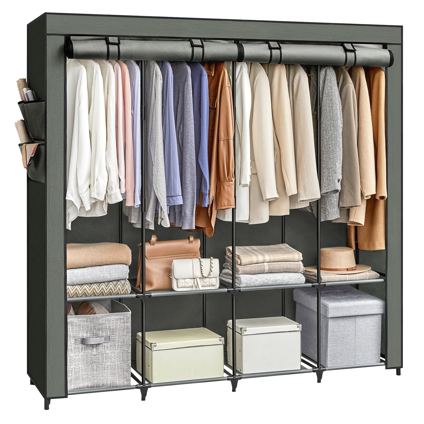 Portable Closet Wardrobe Organizer with Cover