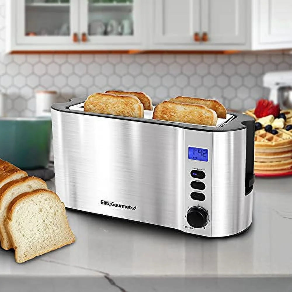 Digital 4-Slice Toaster with LED Display