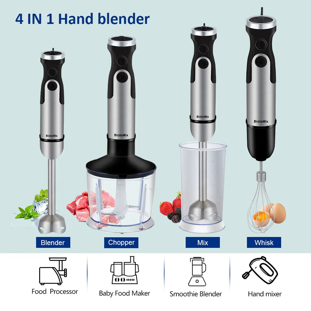 BioloMix 1200W 5-in-1 Immersion Hand Stick Blender Set