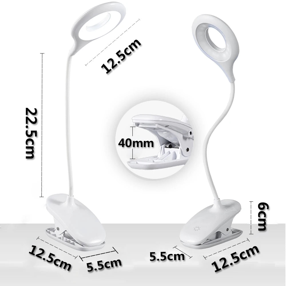 LED Desk Lamp Stepless Dimmable Touch Foldable Table Lamp Eye Protection Night Light Bedside Reading Lamp
