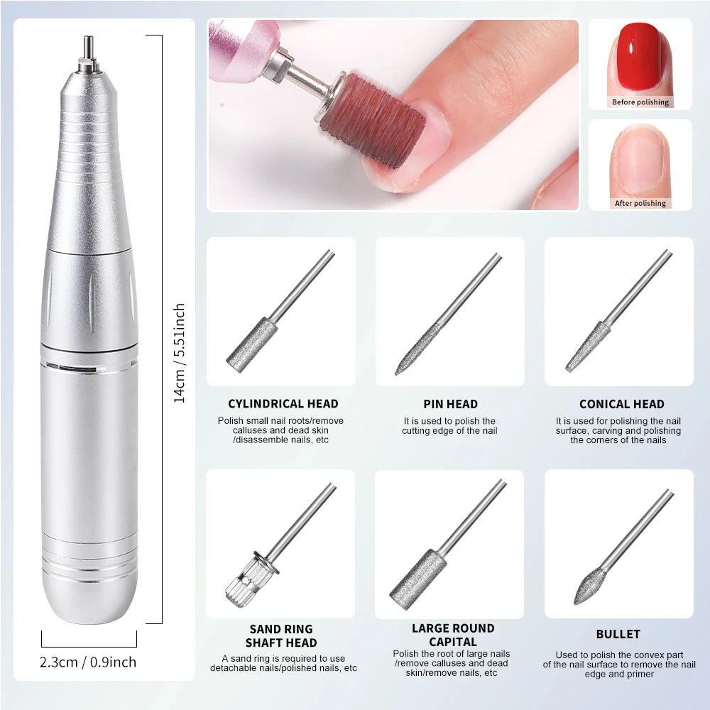 Rechargeable 45000RPM Electric Nail Drill Machine