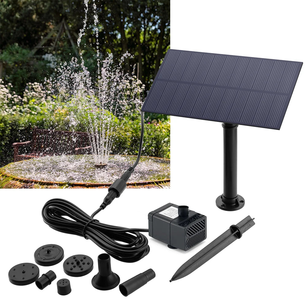 5W Solar Fountain Pump Garden Water Kit