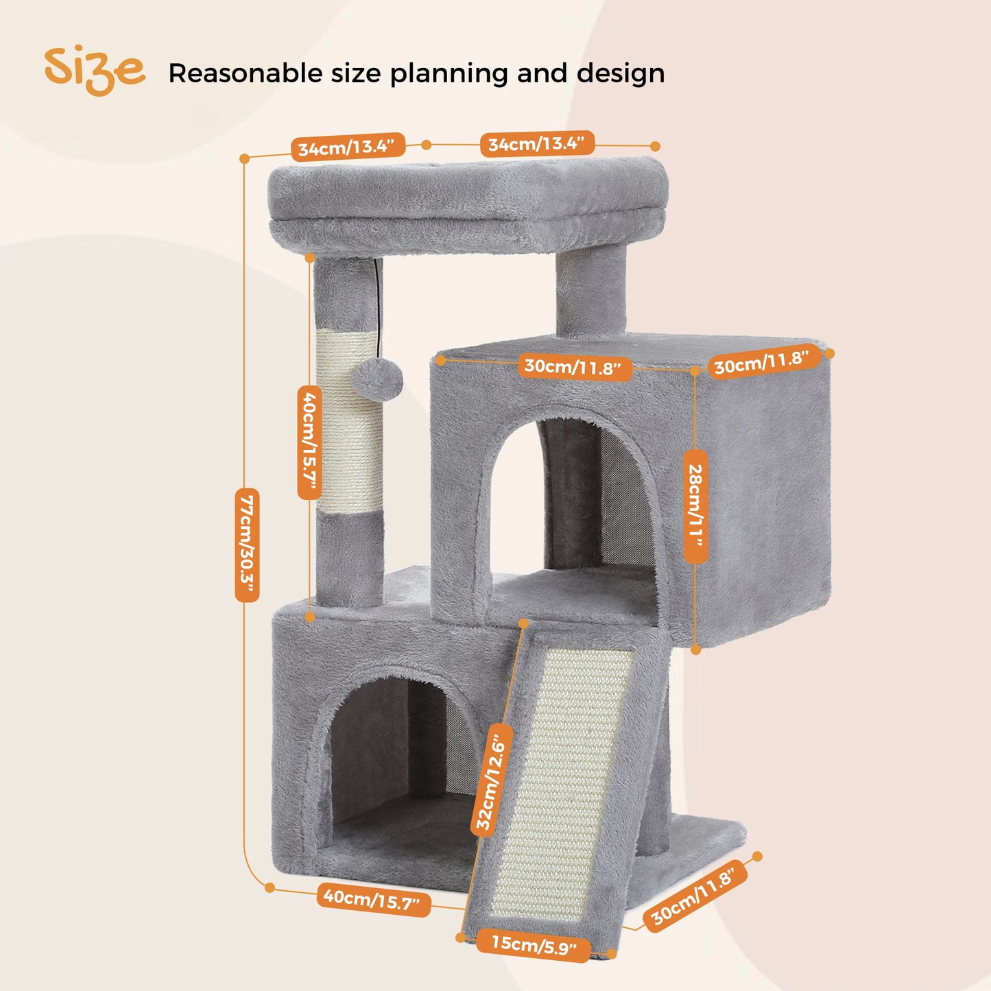 Large Multi-Level Cat Tree Tower with Condos