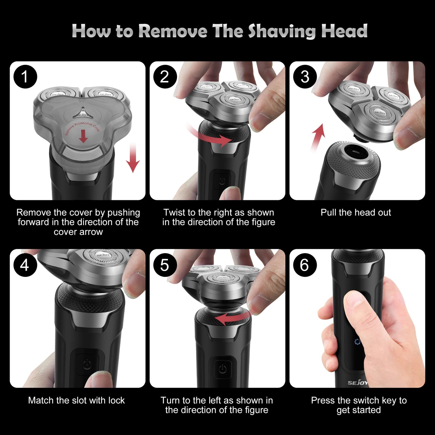 Sejoy 3D Floating Blade Rotary Electric Shaver