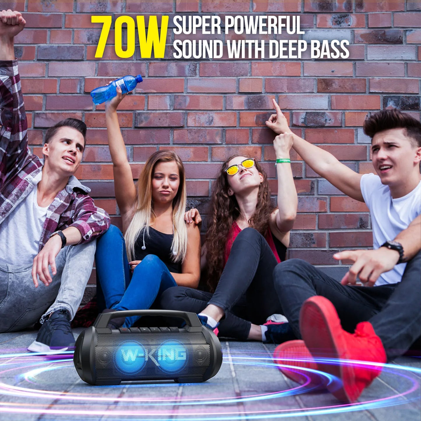 W-KING 70W Bluetooth Portable Waterproof Speaker