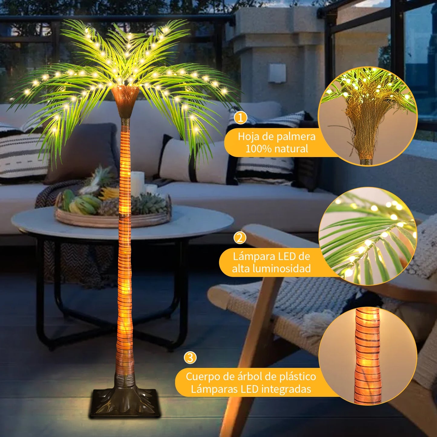 Solar LED Palm Tree Light for Outdoors