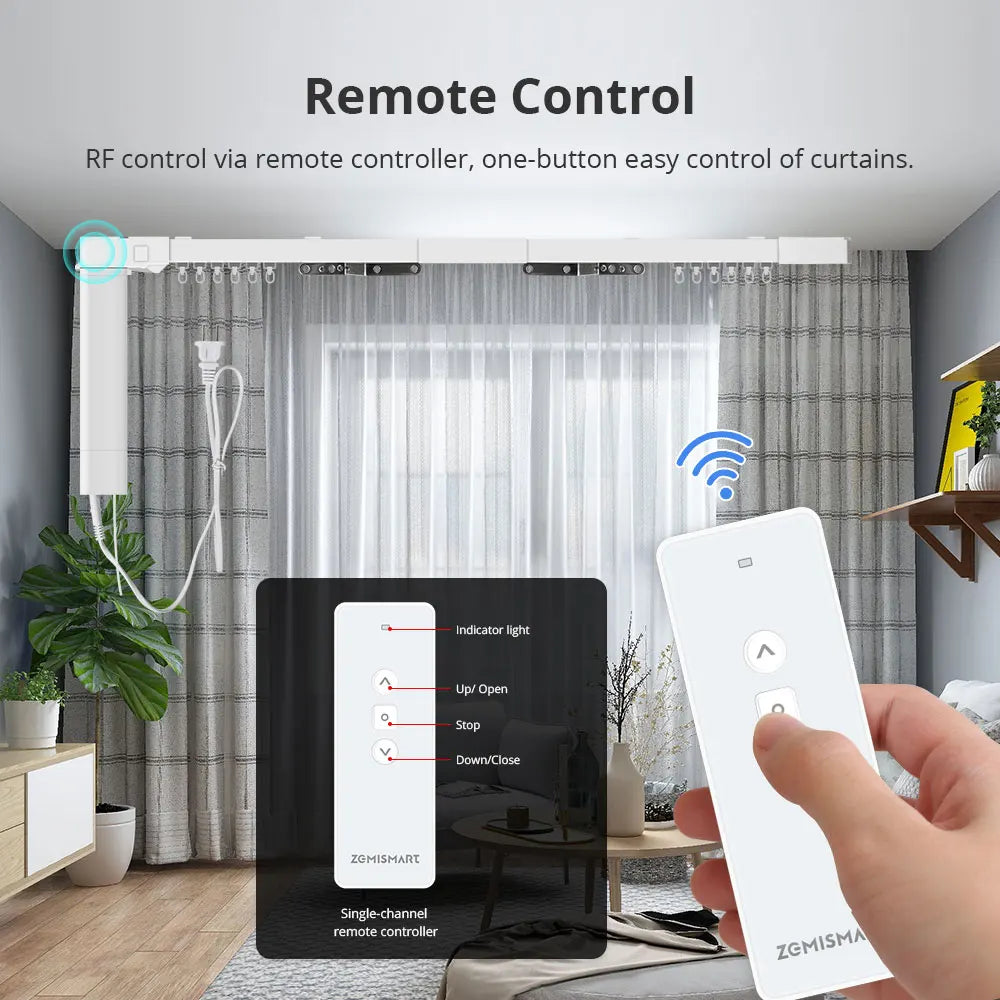 Zemismart WiFi Electric Smart Curtain Track System