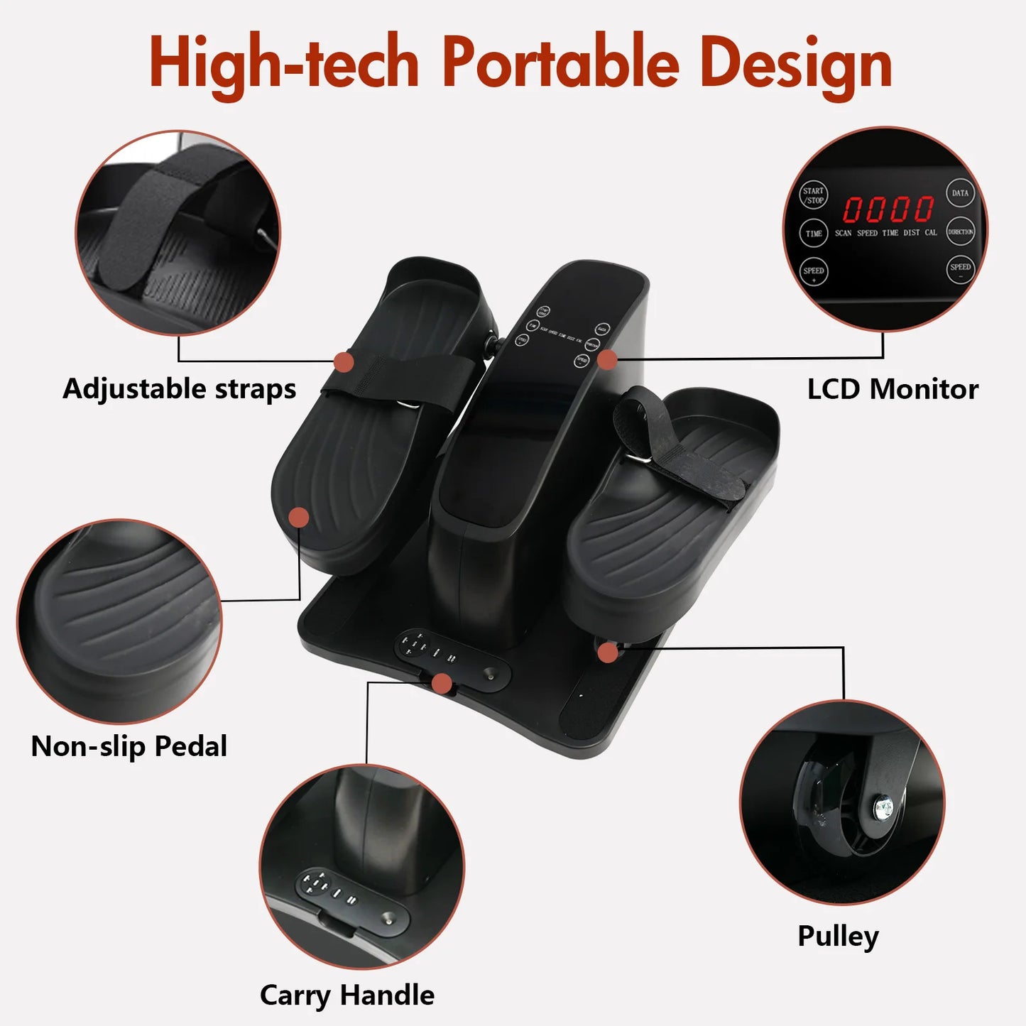 Electric Under Desk Elliptical Pedal Exerciser Machine