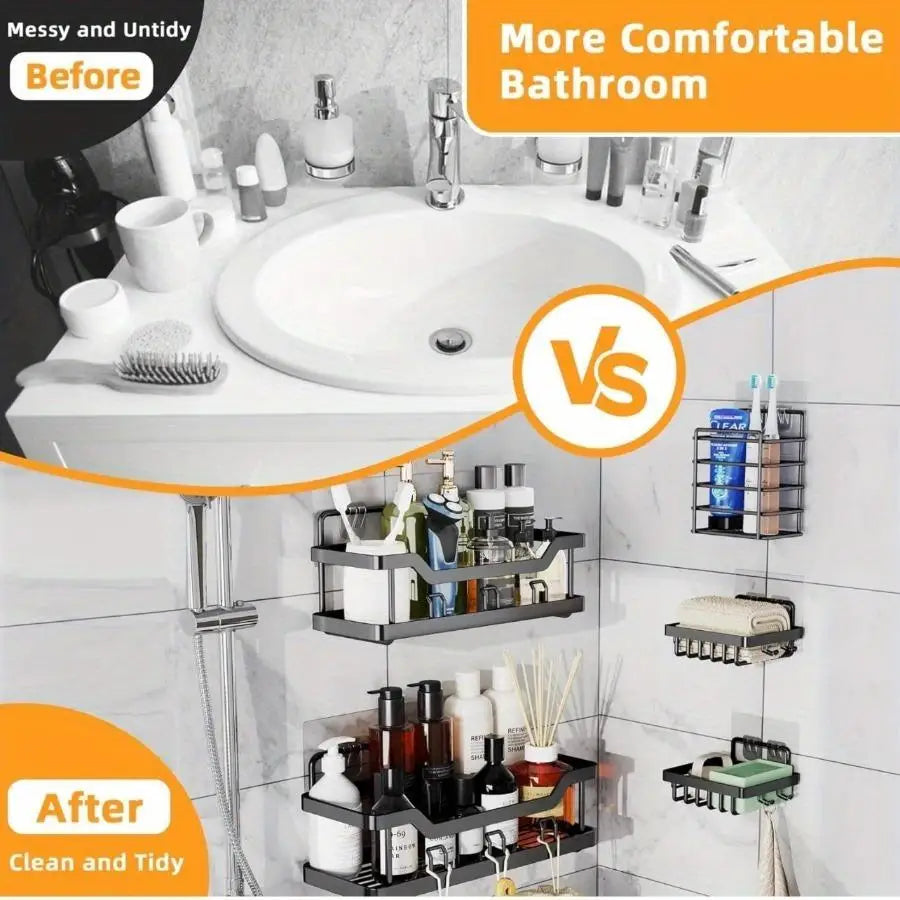 3/5 Pack Adhesive Rustproof Shower Organizer Caddy