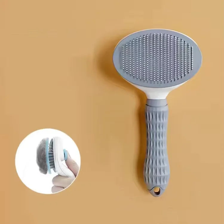 Stainless Steel Pet Grooming Brush – Dog & Cat Deshedding Comb for Long Hair, Detangling Undercoat Rake Grooming Tool for Dogs & Cats