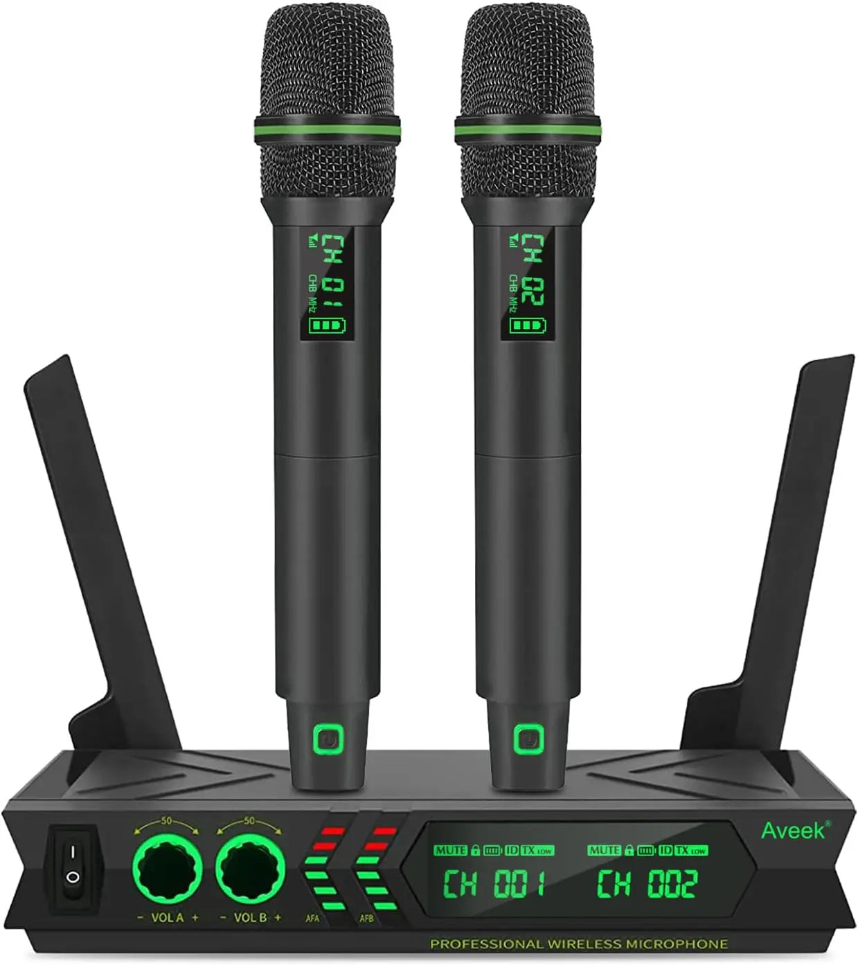 Aveek Dual UHF Wireless Karaoke Microphones System