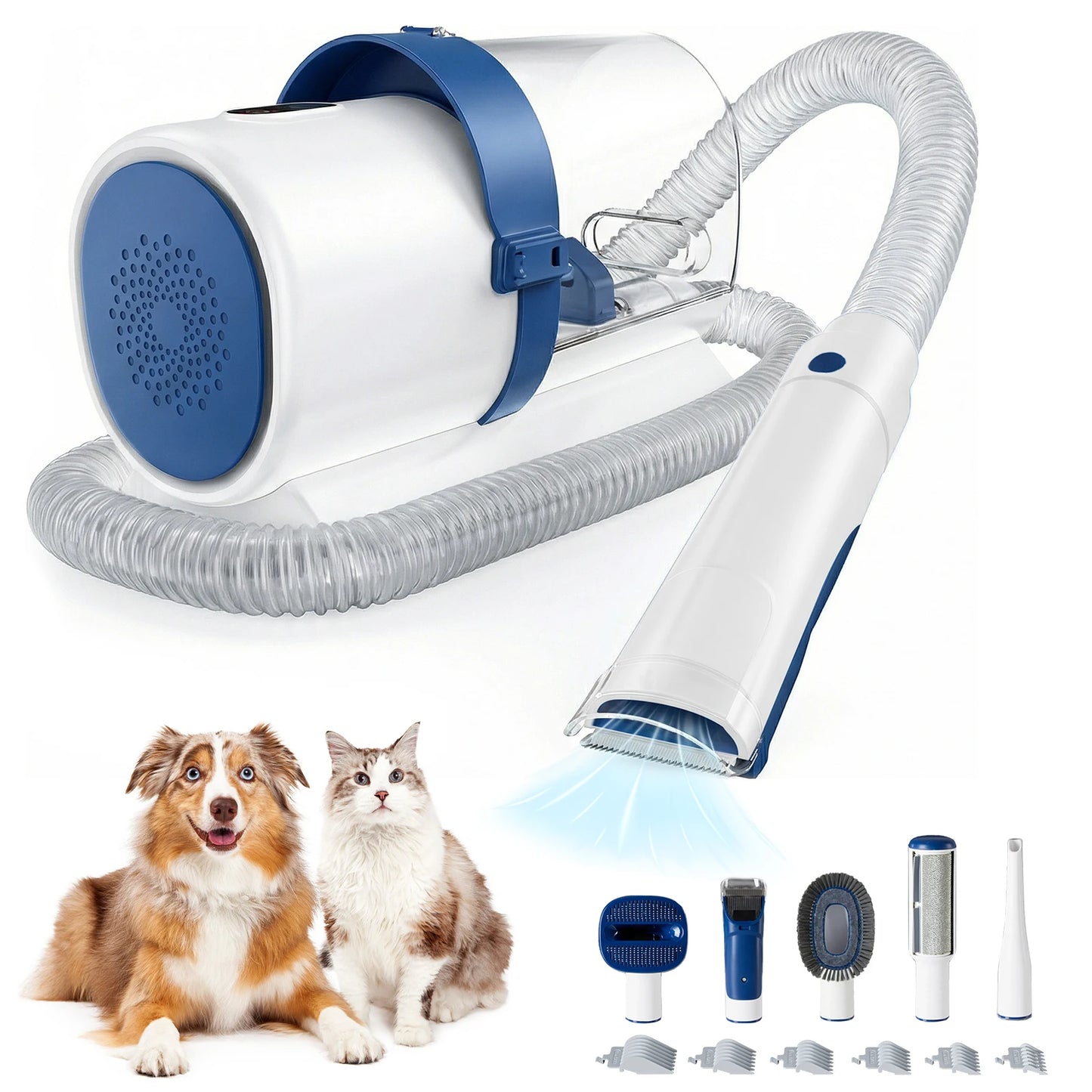 2.5L Professional Pet Grooming Vacuum Kit – Cordless Low Noise Dog Clippers with 3 Suction Modes & 5 Grooming Tools for Cats, Dogs & Home Pet Hair Removal