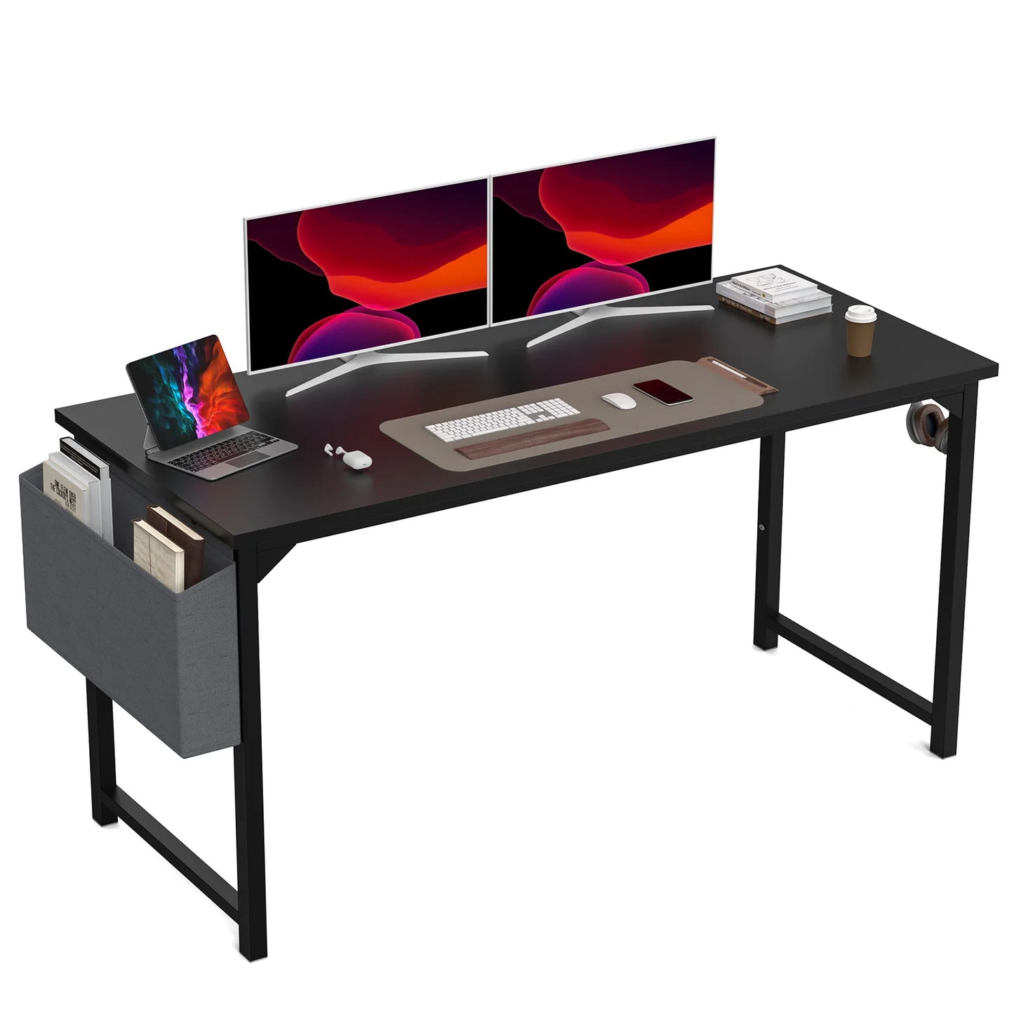 Modern Computer Desk with Headphone Hook