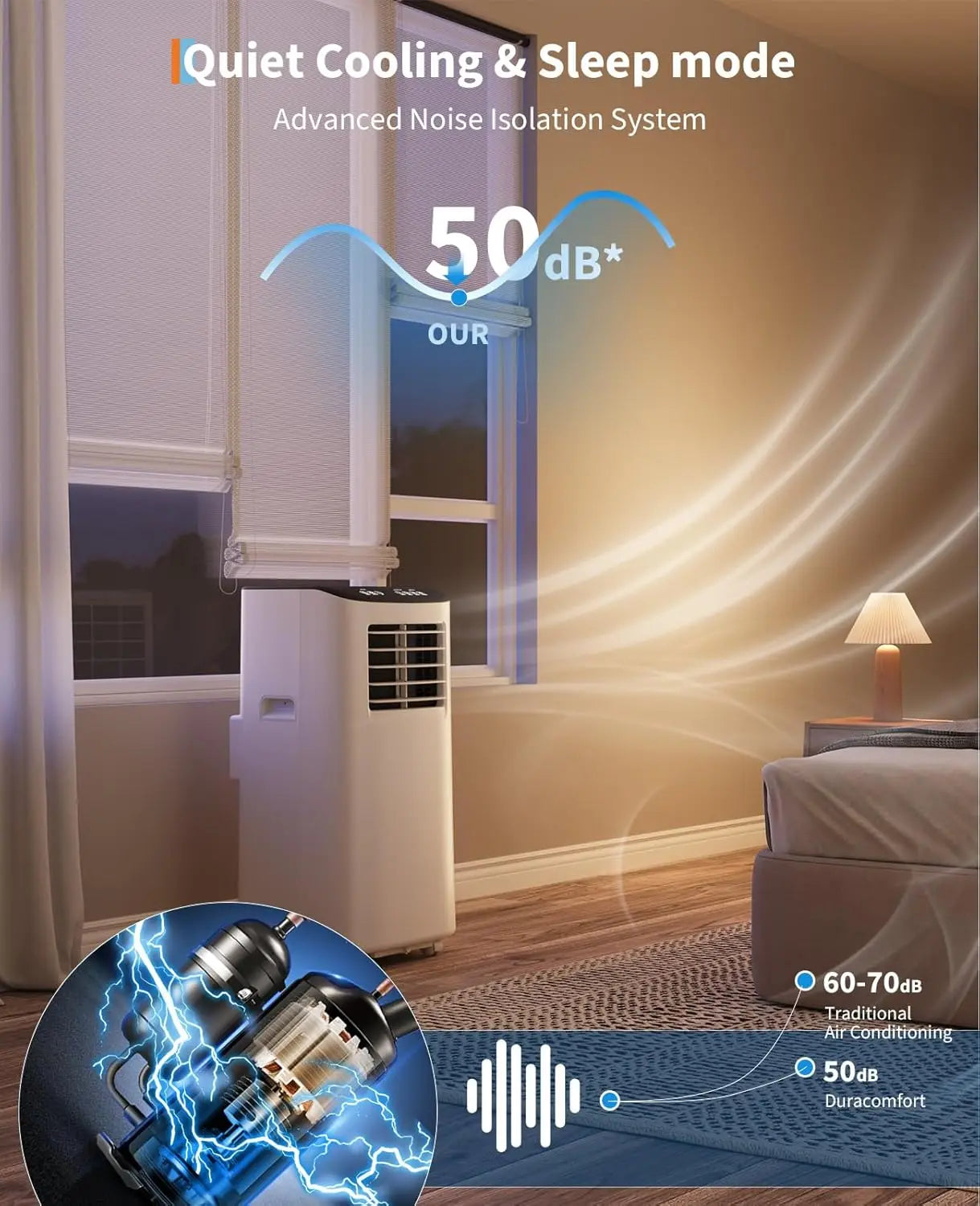 8000 BTU Portable Air Conditioner with Dehumidifier