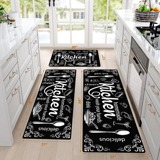 Non Slip Washable Kitchen Rug Set