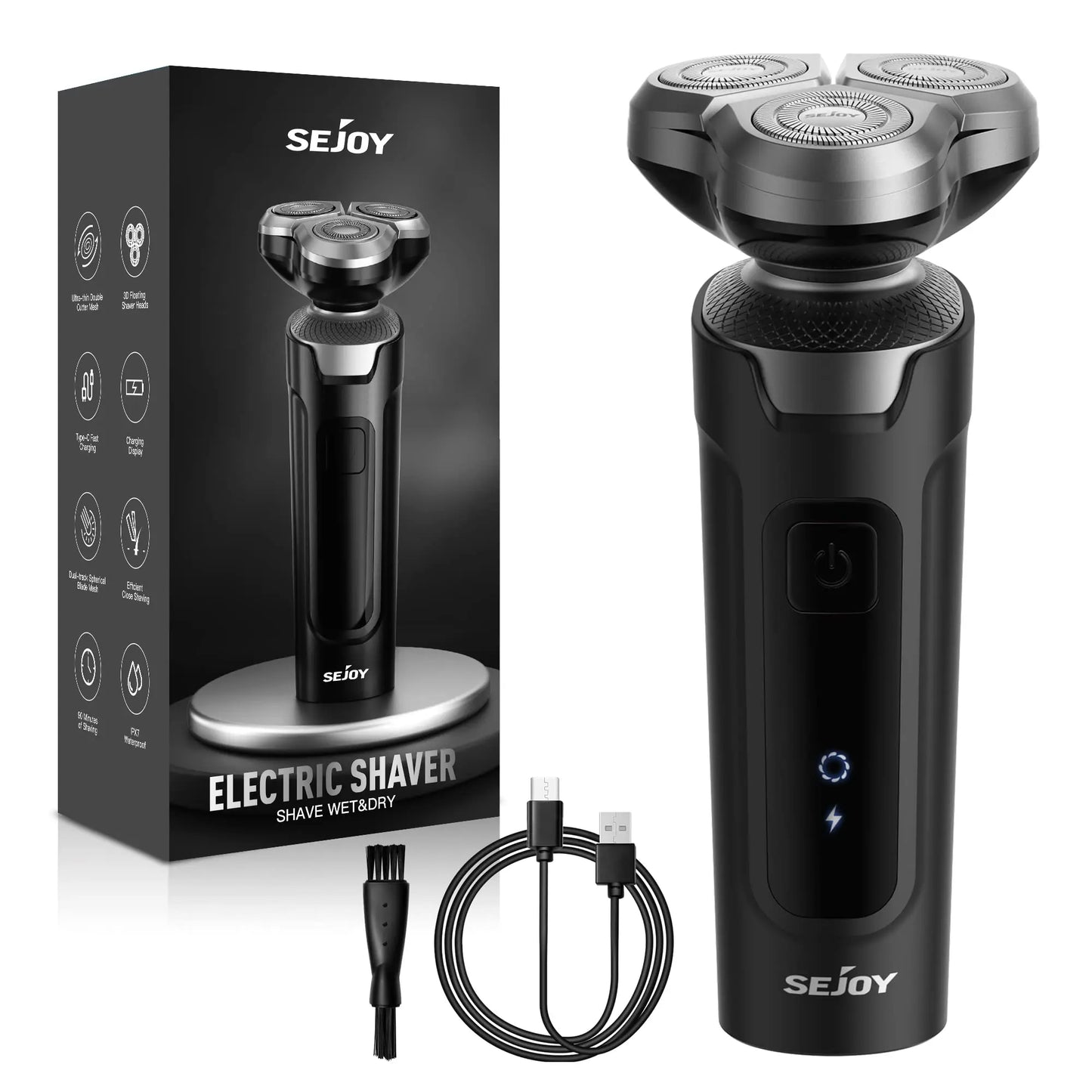 Rechargeable Electric Shaver for Men Wet Dry