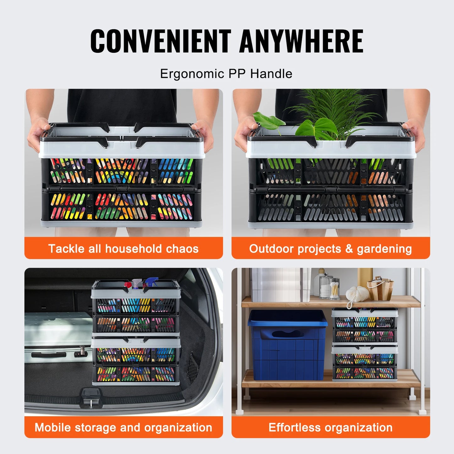 Foldable Storage Crate Set for Home Organization