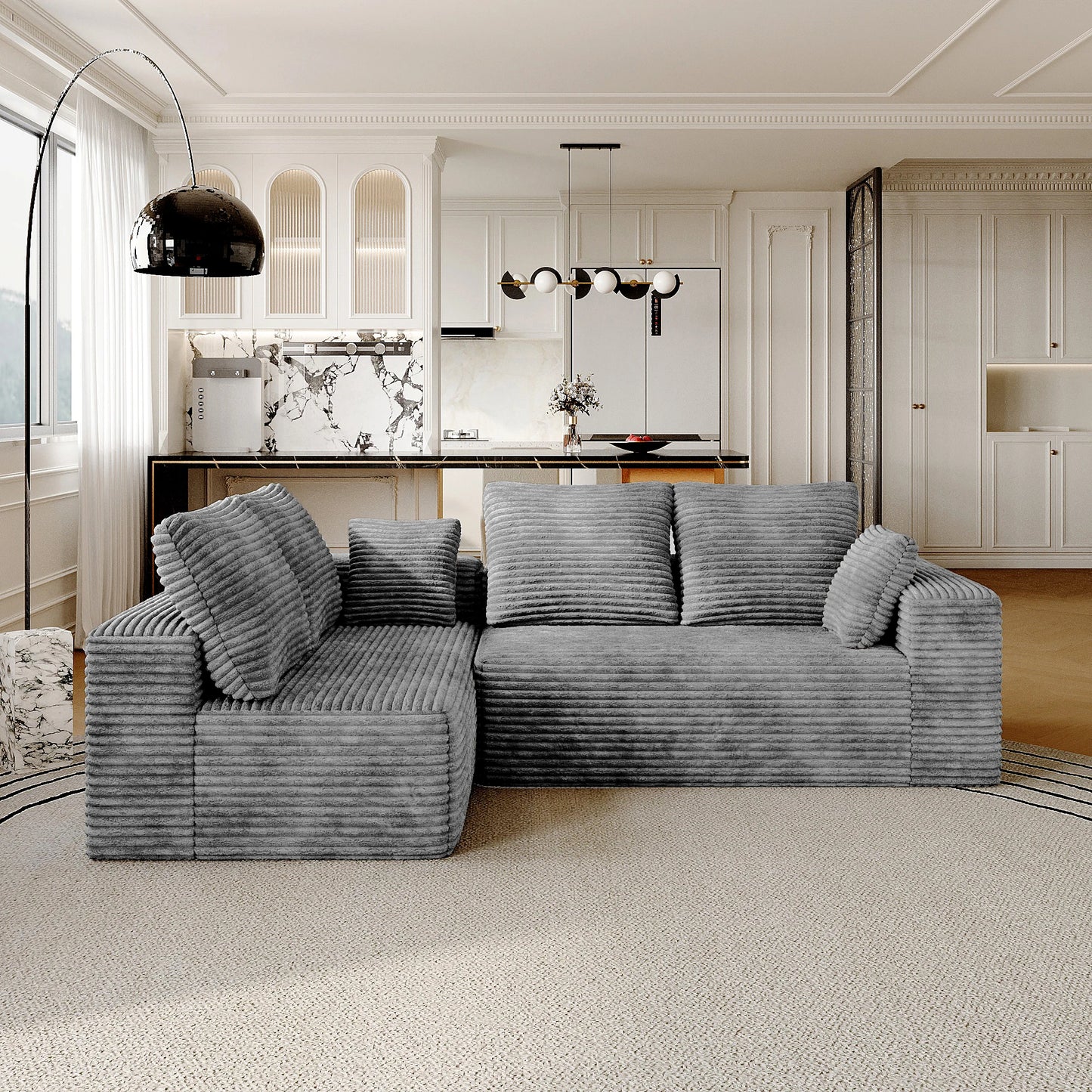 104-Inch Cloud Sectional Sofa with L-Shape Chaise – Modern Modular Deep Seat Couch, Oversized Boneless Living Room Sofa for Bedroom, Apartment & Family Room