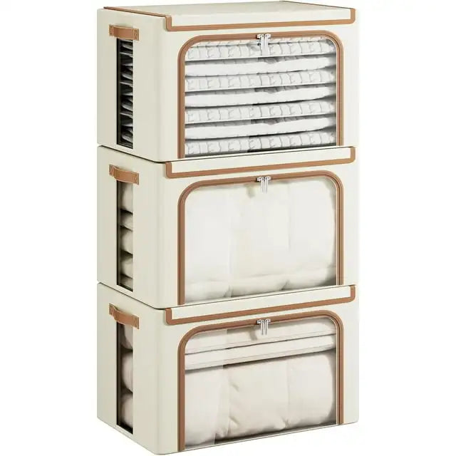 3-Pack Large 66L Closet Storage Bins