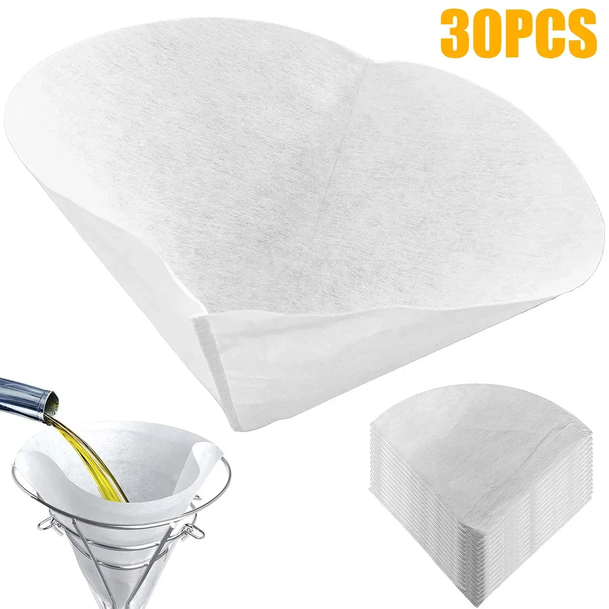 30 Pcs Disposable Fryer Oil Filter Cones