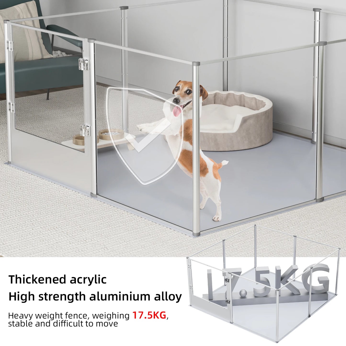 Clear Acrylic Pet Playpen with Pad