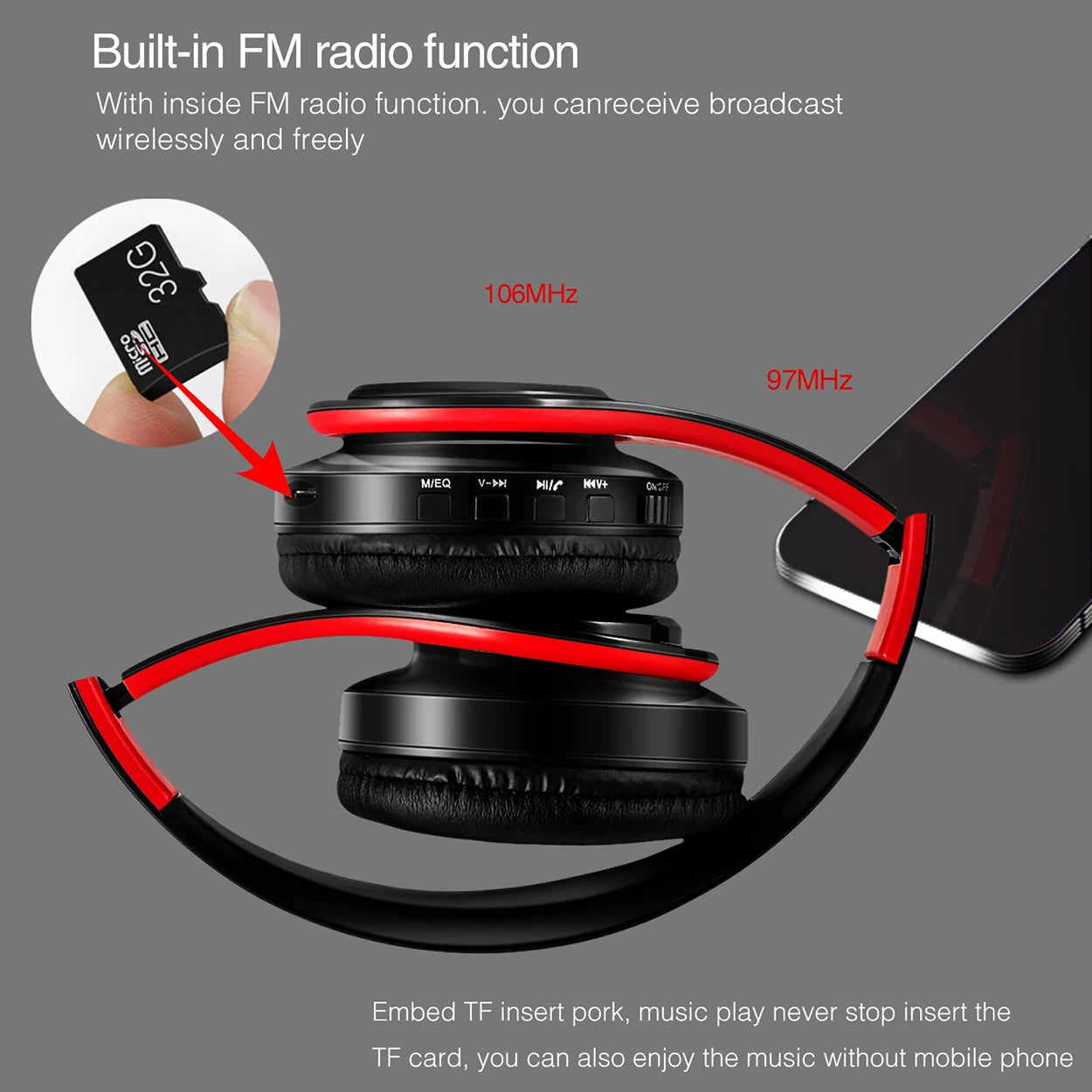 2025 Wireless Bluetooth Headphones with Mic Stereo