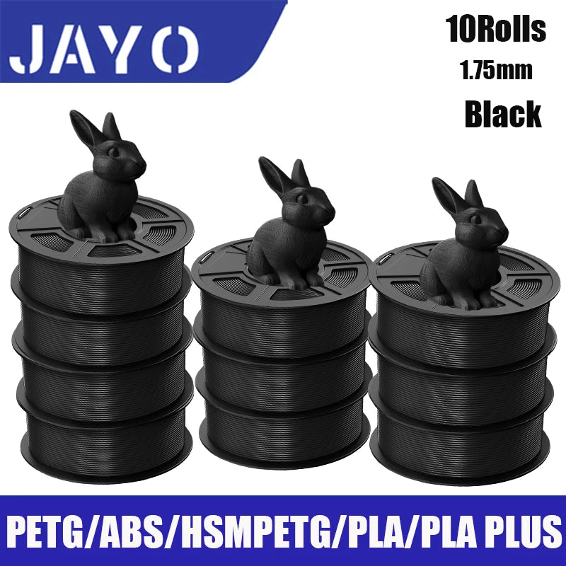 10 Rolls Black Smooth 3D Printer Filament