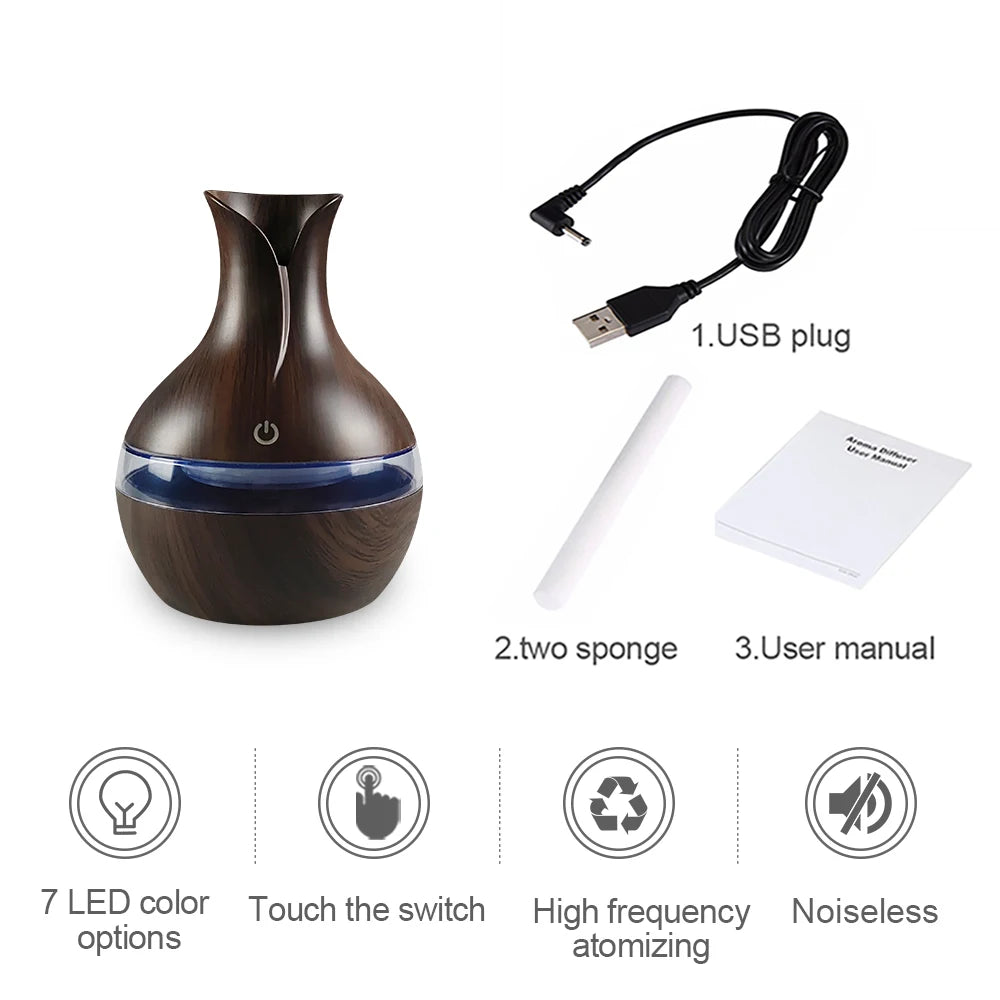 USB LED Aromatherapy Cool Mist Humidifier