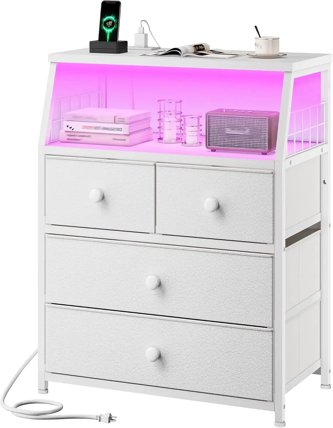 Nightstand Set with LED Charging Station