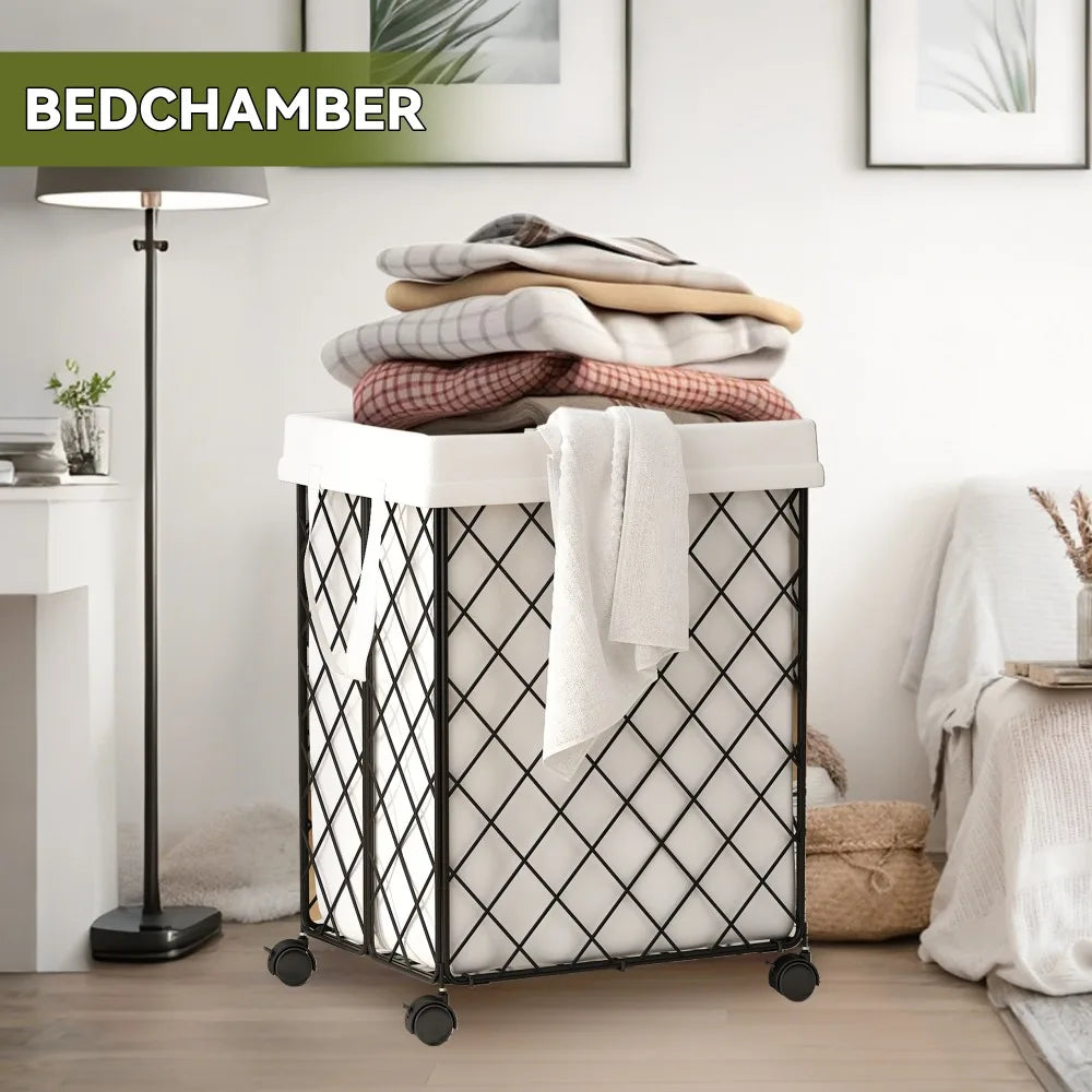Rolling Laundry Basket Hamper with Wheels