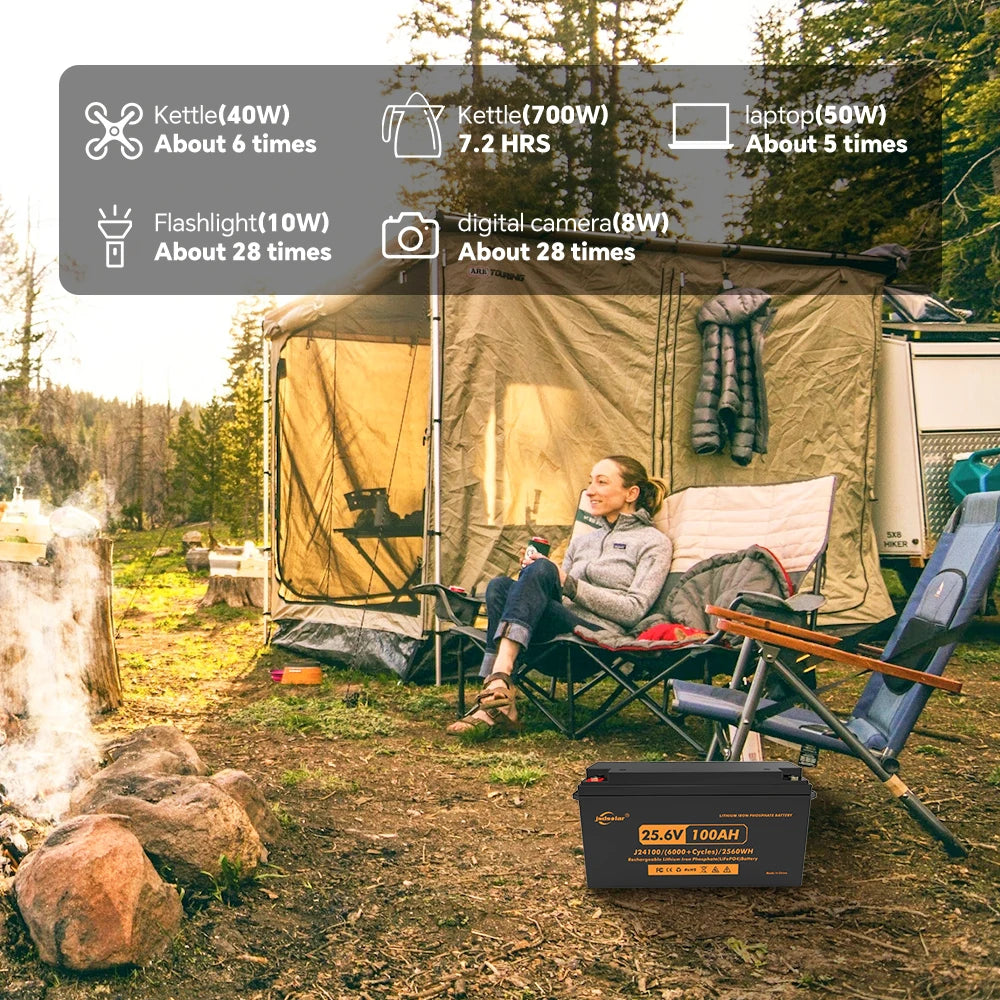 JSDsolar 12V 100Ah LiFePO4 Battery