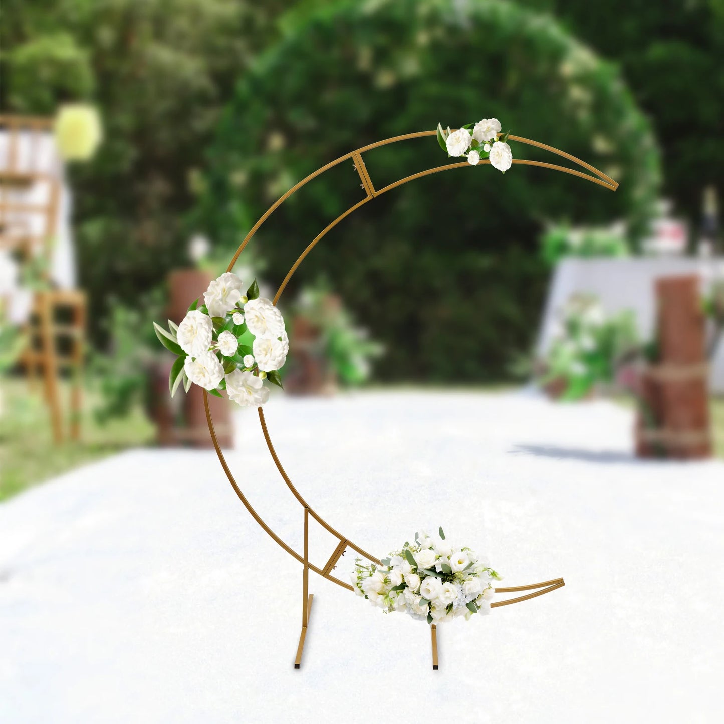 7FT Gold Crescent Moon Wedding Arch Stand