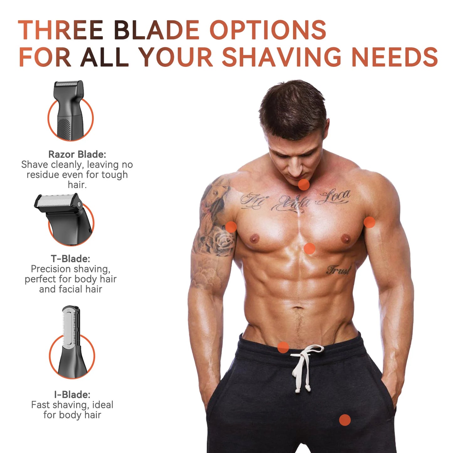 MAXGROOM 3-in-1 Waterproof Body Hair Trimmer